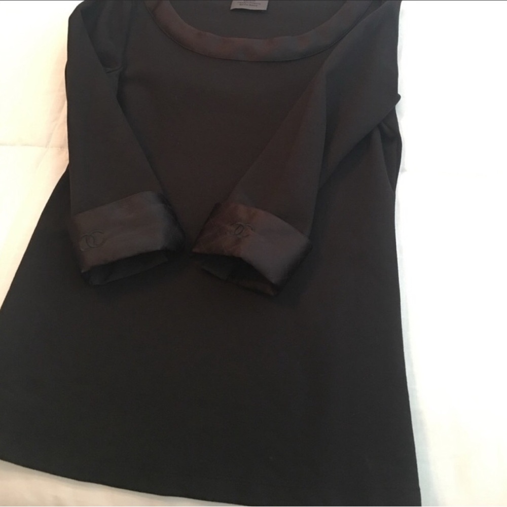 CHANEL Black Long Sleeve Blouse